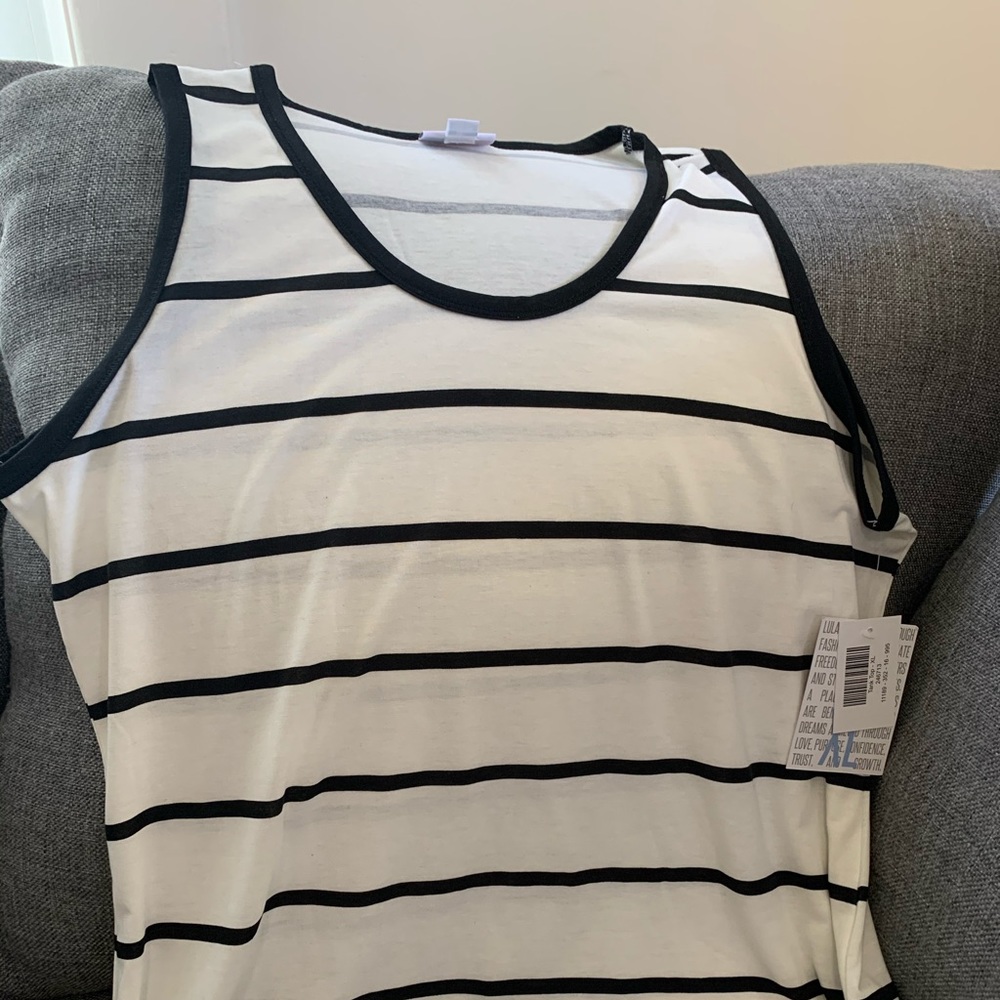 Cream and black tank top